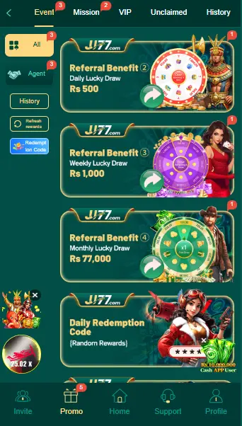 JJ77 Game Banner
