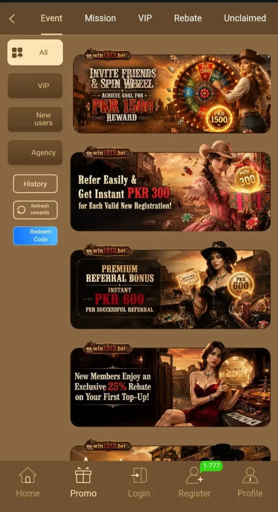 WIN1313 game banner